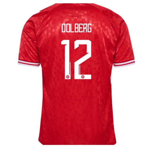 Danimarca Kasper Dolberg #12 Maglia Gara Casa Repliche Europei 2024 Danimarca Kasper Dolberg #12 Maglia Gara Casa Repliche Europei 2024